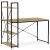 Birou cu rafturi, MDF, decor stejar, metal negru. GD-520 din Depozit