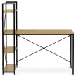Birou cu rafturi, MDF, decor stejar, metal negru. GD-520 din Depozit
