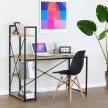 Birou cu rafturi, MDF, decor stejar, metal negru. GD-520 din Depozit