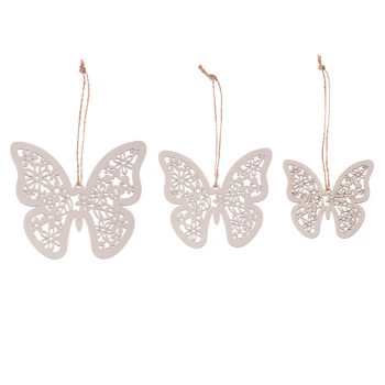   FLUTURI, DECORAȚIE SUSPENDATĂ DIN LEMN  3BUC/SET