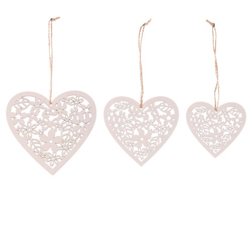 DECORAȚIE SUSPENDATĂ  INIMĂ,FLOARE  3BUC/SET