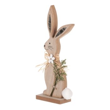 DECORAȚIE DE MASĂ DIN LEMN NATUR , IEPURE