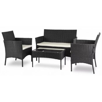 Set mobilier grădină MISSISSIPI, negru-bej – din stoc