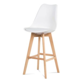 Ctb-801 Scaun  de bar modern tapițat în alb