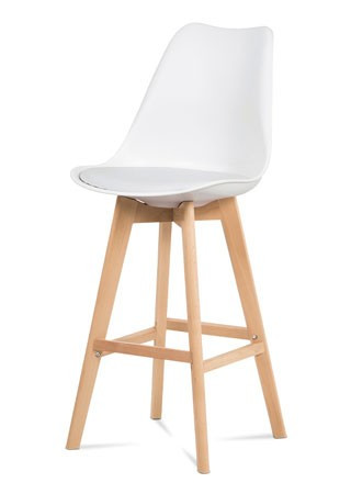 Ctb-801 Scaun  de bar modern tapițat în alb