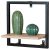 Raft de perete Modern Culoare Stejar cu ramă de Metal Neagră: 35x20 cm. Material: MDF și Metal P-071 Din Depozit