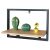 Raft de perete Modern Culoare Stejar cu ramă de Metal Neagră: 50x20 cm. Material: MDF și Metal. P-072 Din Depozit