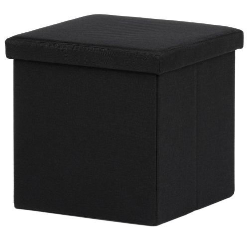 Taburet Cu Depozitare Material Textil Negru. Dimensiunel. TAB-461 Din Depozit