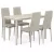 Set de dining pentru 4 persoane cu scaune gri și masă din travertin, dimensiuni masă: 110x70x75 cm, ASE-1039 CRM2