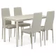 Set de dining pentru 4 persoane cu scaune gri și masă din travertin, dimensiuni masă: 110x70x75 cm, ASE-1039 CRM2