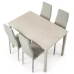 Set de dining pentru 4 persoane cu scaune gri și masă din travertin, dimensiuni masă: 110x70x75 cm, ASE-1039 CRM2