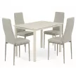 Set de dining pentru 4 persoane cu scaune gri și masă din travertin, dimensiuni masă: 110x70x75 cm, ASE-1039 CRM2