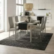 Set de dining pentru 4 persoane cu scaune gri și masă din travertin, dimensiuni masă: 110x70x75 cm, ASE-1039 CRM2