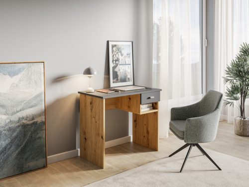 Birou COLIN cu 1 sertar, culoare stejar artisan/antracit