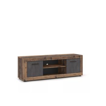 Comodă TV LUNA, 2 uși, old style dark/matera