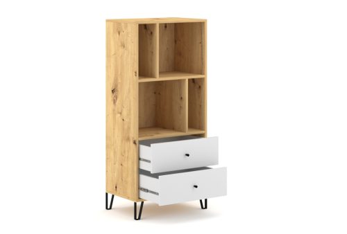 BILBAO BL07 2S Dulap cu polițe de culoare stejar artisanal/alb mat