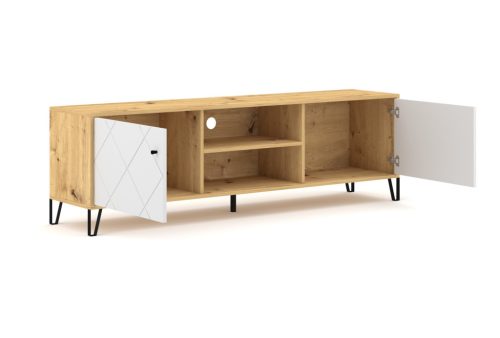 BILBAO RTV BO02 LE  Masă TV de culoare stejar artisanal/alb