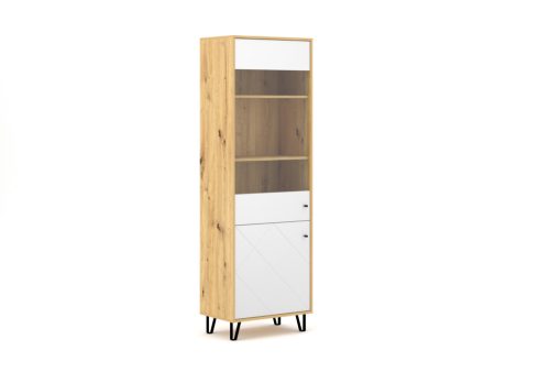 BILBAO BL14 Vitrină  de culoare stejar artisanal/alb mat