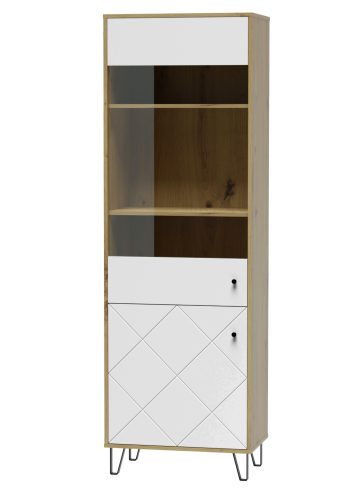 BILBAO BL14 Vitrină  de culoare stejar artisanal/alb mat