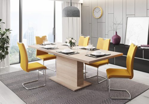 Masă de sufragerie extensibilă în culoarea stejarului Sonoma. 160-200x90 cm. GIANT 