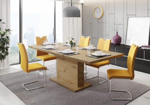 Masă extensibilă de culoare stejar. GIANT. 160-200 cm.