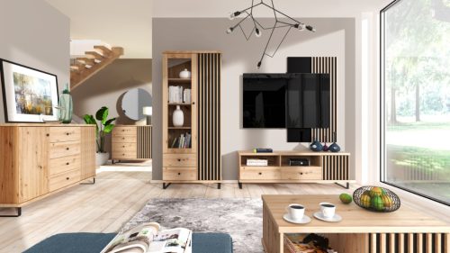 Masă TV MODERNO RTV 160,6 C-6 de culoare stejar artisan