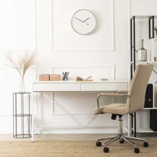 ALLY Birou 123 cm Fe ,de culoare albă