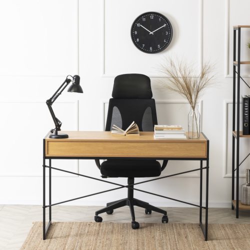 ALLY birou 123 cm stejar auriu/negru