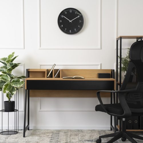 CASS birou 120 cm stejar/negru