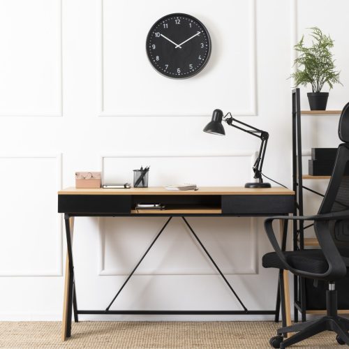 Birou REA 120 cm stejar auriu/negru