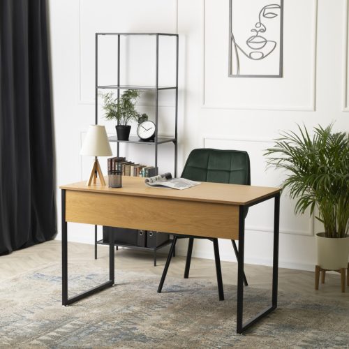 Birou ROSS 120 cm, stejar auriu/negru