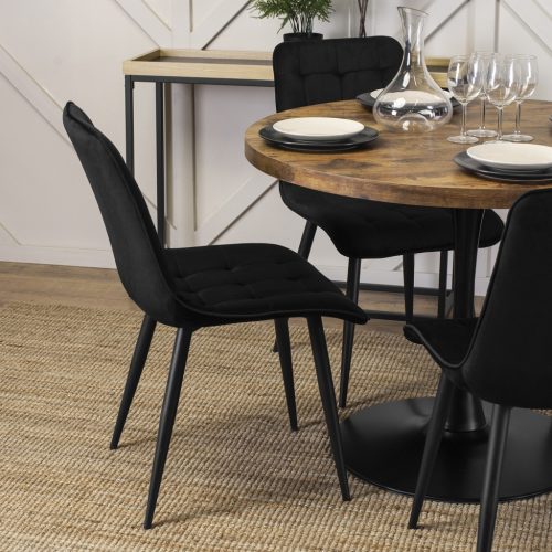 LINO Masă 100 cm Stejar rustic/negru