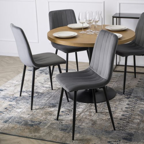 LINO Masă 100 cm stejar auriu/negru
