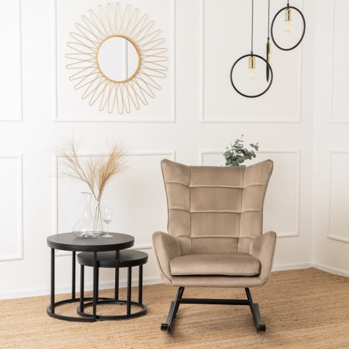 Scaun elegant din catifea gri. DAKOTA