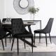 Scaun de sufragerie elegant, catifea neagră. EMPOLI