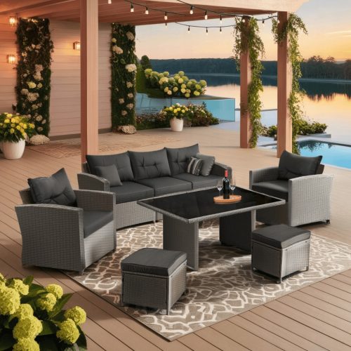Set de mobilier de grădină, culoare gri. COLORADO