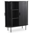 Comodă înaltă neagră TRISH 100 cm