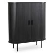 Comodă înaltă neagră TRISH 100 cm