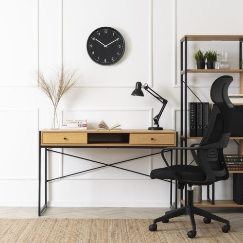 Masă REX 2 180–240 cm, marmură albă / stejar P3