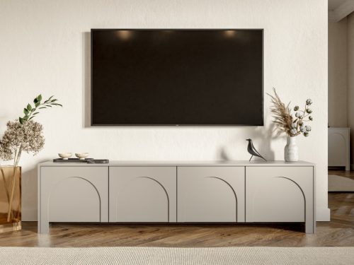 Dulap TV elegant, culoare cașmir. ARCO RTV 4D.