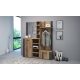 83168-12 Depozit modern pentru pantofi cu rafturi cromate în culoarea lemnului natural