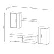 Set mobilier living stejar Sonoma / alb. BERNO