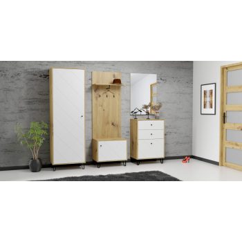   Masuță de cafea BILBAO BL10 in culoarea stejarului artizanal. 60x60x37 cm.