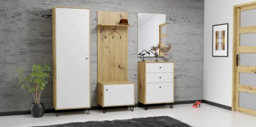 Masuță de cafea BILBAO BL10 in culoarea stejarului artizanal. 60x60x37 cm.