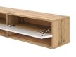 Comodă TV 140 cm, 1 ușă, culoare stejar wotan/alb lucios DERBY