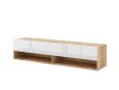 Comodă TV 140 cm, 1 ușă, culoare stejar wotan/alb lucios DERBY