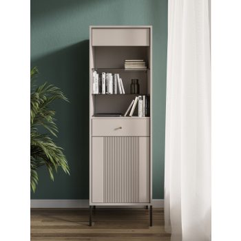   Vitrină ISEO IS04 cu 2 uși, în finisaj cașmir / negru / auriu