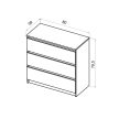 Comodă SIMPLE 80 cm 3 sertare alb