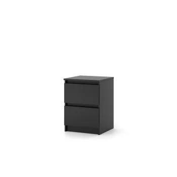 Noptieră SIMPLE 40 cm 2 sertare negru mat