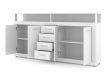 Comodă XXL/LUNA 4U4S alb/alb